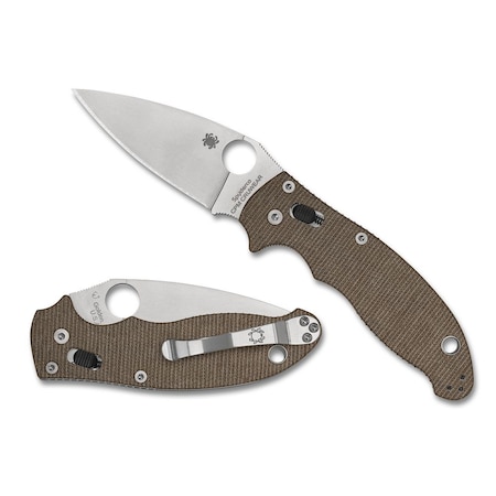 Spyderco 2024 Spyderco Reveal 14, Manix 2 Brown Canvas Micarta Cpm Cru-Wear, Plain Edge SPY-C101MPCW2
